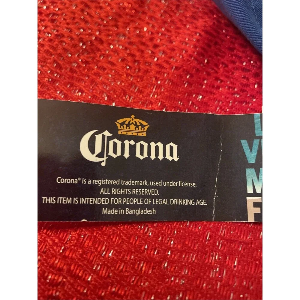 Corona Extra Beer Hat Cap Strap Back Adjustable One Size Blue Embroidered